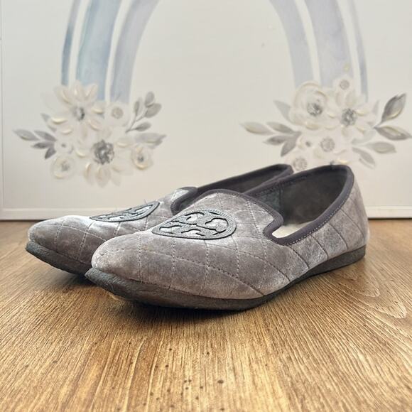 Tory Burch Velvet Slippers in Taupe - Picture 2 of 10